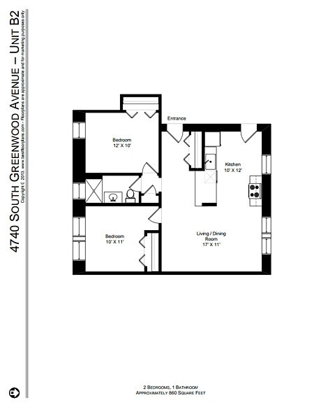 2BR/1BA - Necedah at 4740-4748 South Greenwood