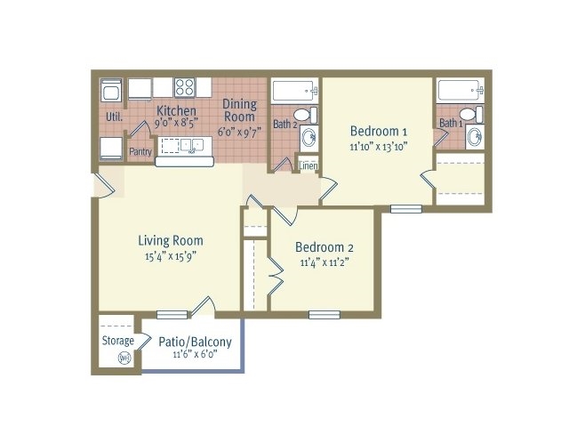 Floorplan - Colonial Crossing Apartments