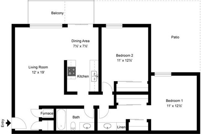 Floorplan - Los Arbolitos Oxnard Apartments