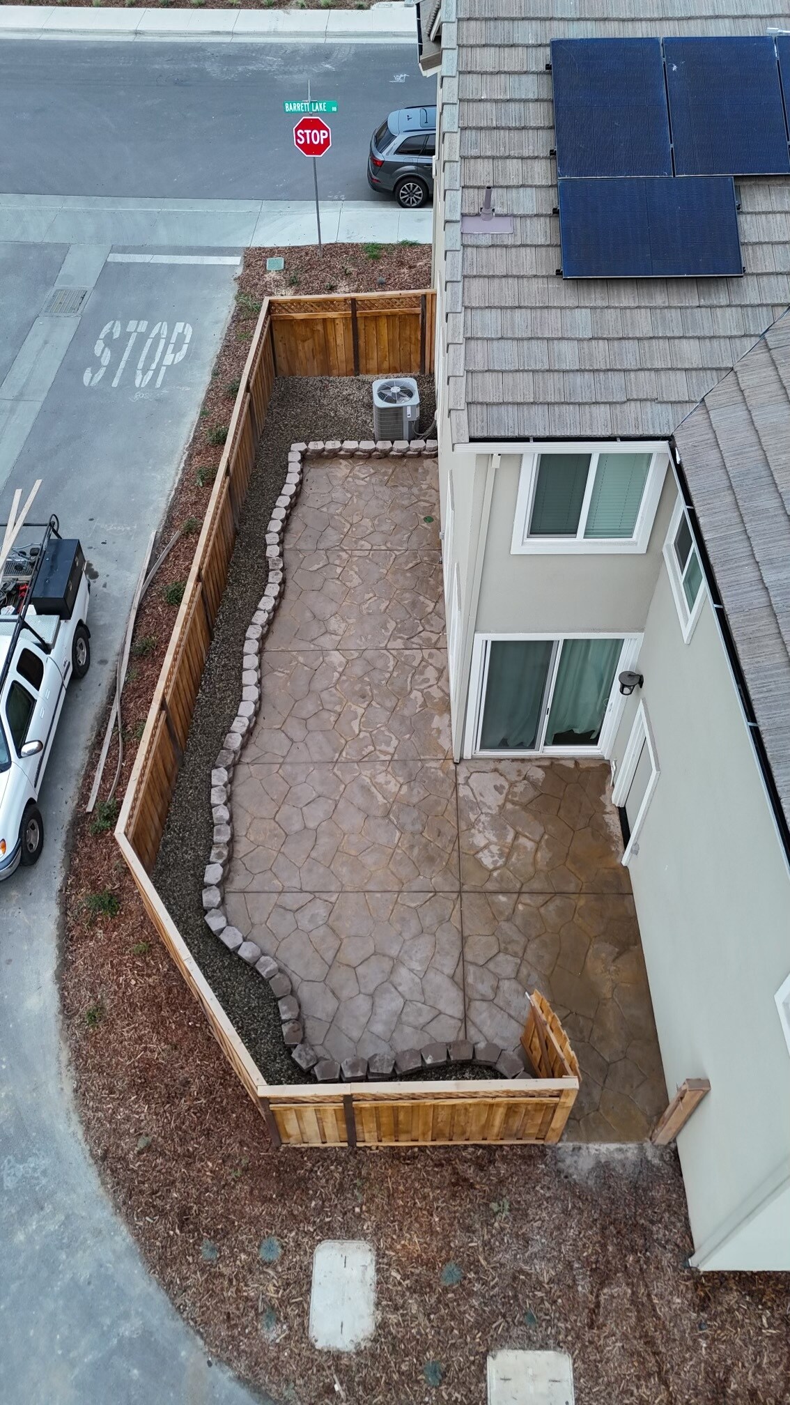 Finished Side yard - Ariel view - 677 Barrett Lake Rd