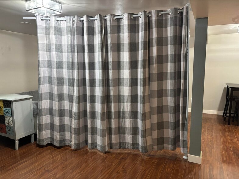 Moveable privacy curtain - 2631 S Zurich Ct