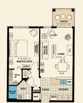 1BR/1BA - Aston Gardens At The Courtyards Senior Living