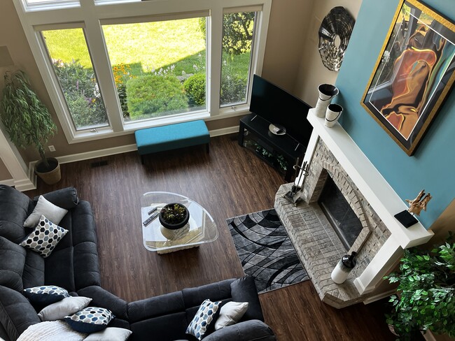 Living room from upstairs balcony - 536 Iyopawa Rd