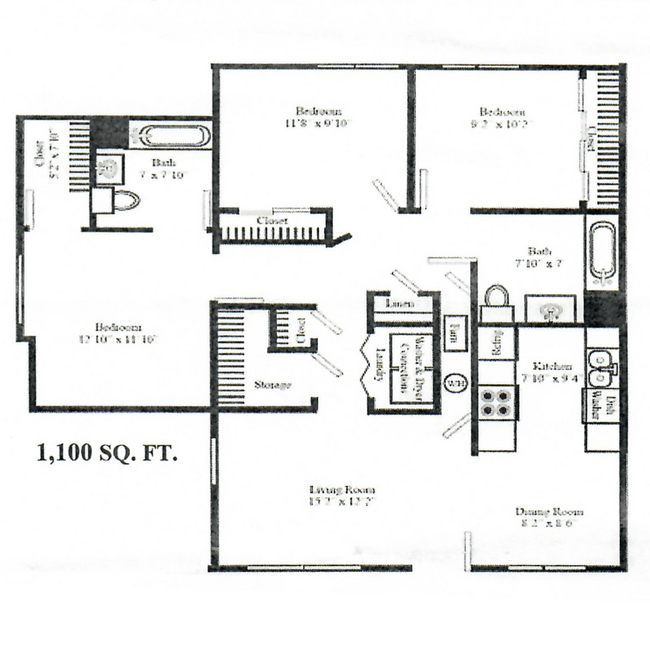 Floorplan - Country Meadows Apartments and Townhomes