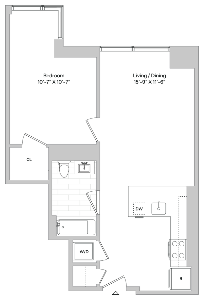 A6 | 1 Bed | 1 Bath floor plan The Greyson - The Greyson