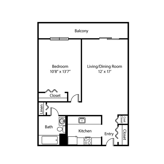 1 Bedroom, 1 Bath - Farmington Place