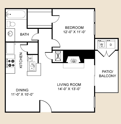 1BR/1BA - Crystal Creek Apartments