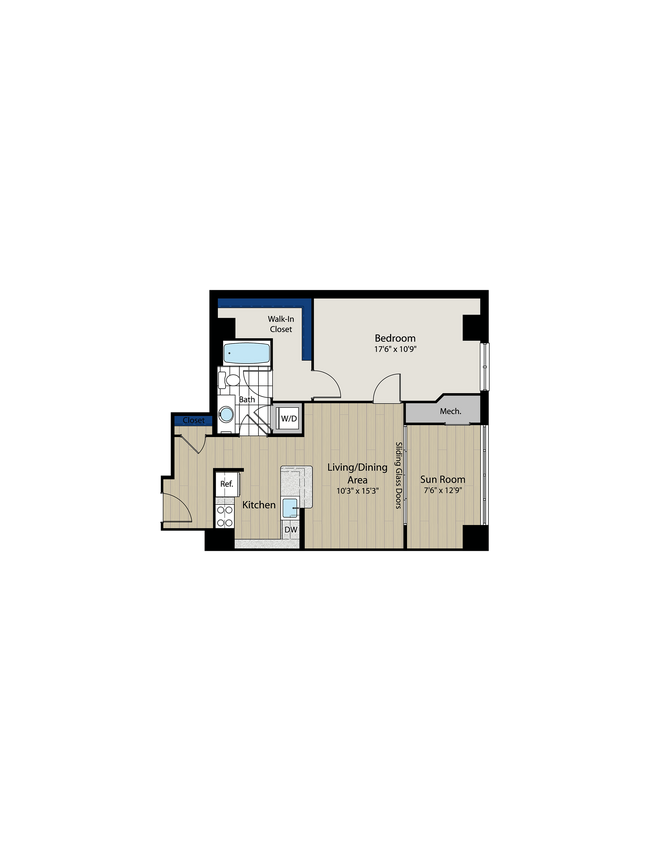 The Grant Floor Plan - Meridian at Gallery Place