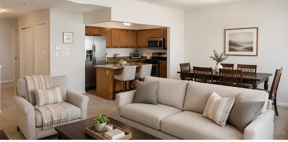 Open concept - Kitchen, living room & dining room. Space can be configured a multitude of ways! - 131 Meridian Blvd