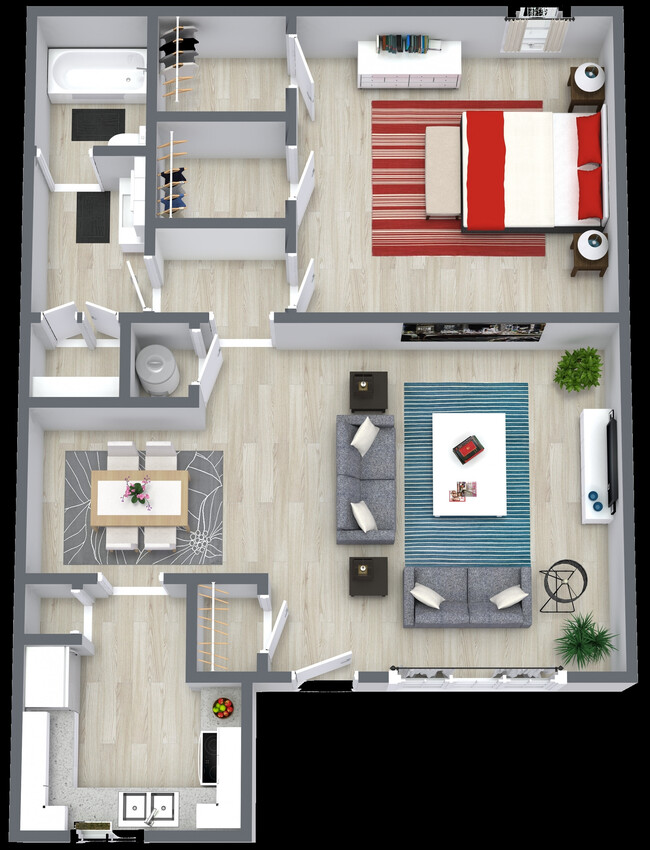 1x1LG 856SQ - Sun Ridge Apartments