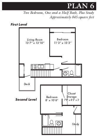 2 Bed 2 Bath with Study Plan 6 - Hanover Place