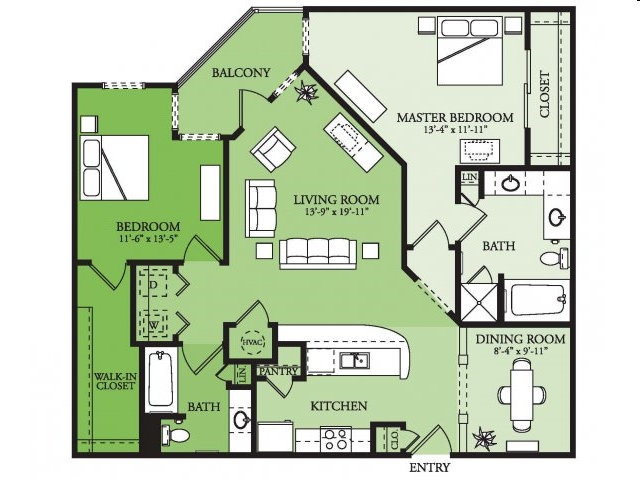 2BR/2BA - The Element