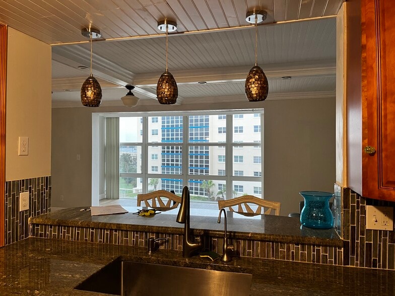 View from kitchen, bar in kitchen - 1224 S Peninsula Dr