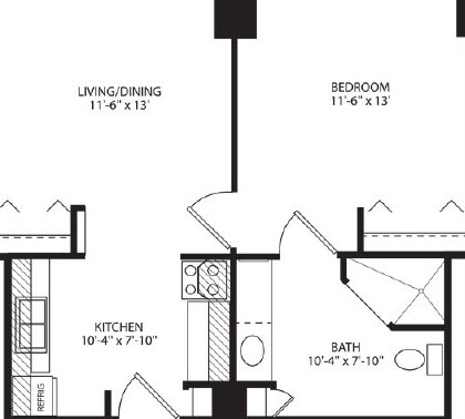 1BR/1BA - Central Towers (Senior)