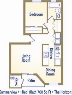 1BR/1BA - Summerview Apartments