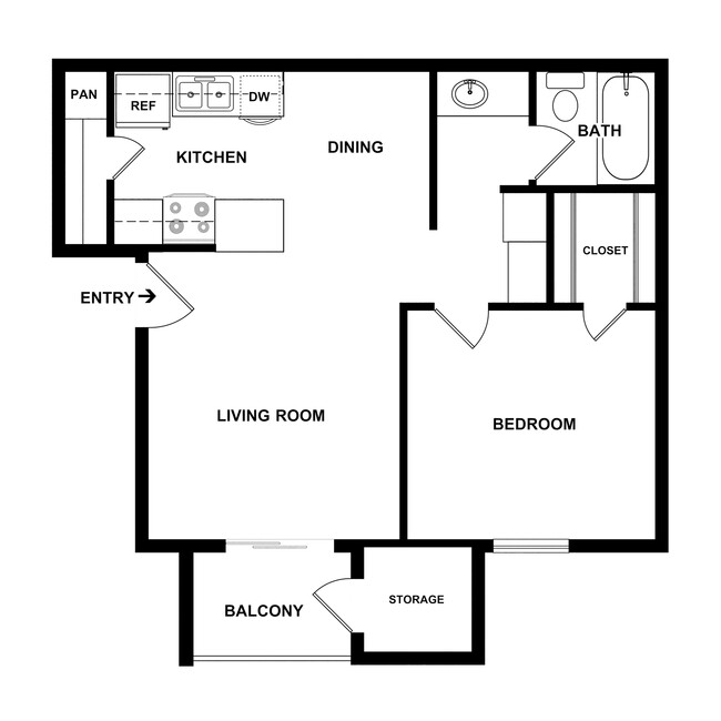 1 Bedroom/1 Bath - Sunset Terrace