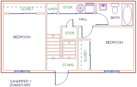 Upper Level Floor Plan - Sandpiper Townhomes