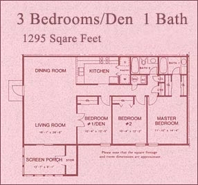 3 Bedrooms/Den 2 Bath - The Arbors