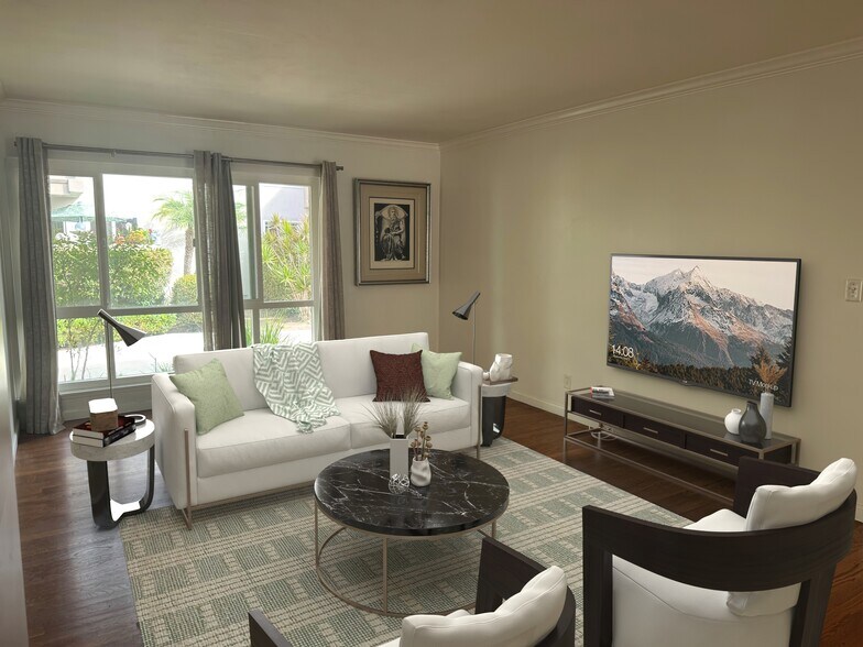Living room virtually staged - 3210 Merrill Dr