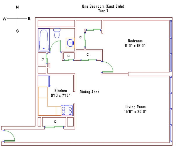 1BR/1BA - Americana Towers
