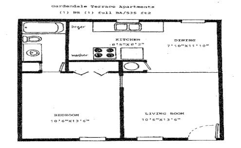 1BR/1BA - Gardendale Terrace