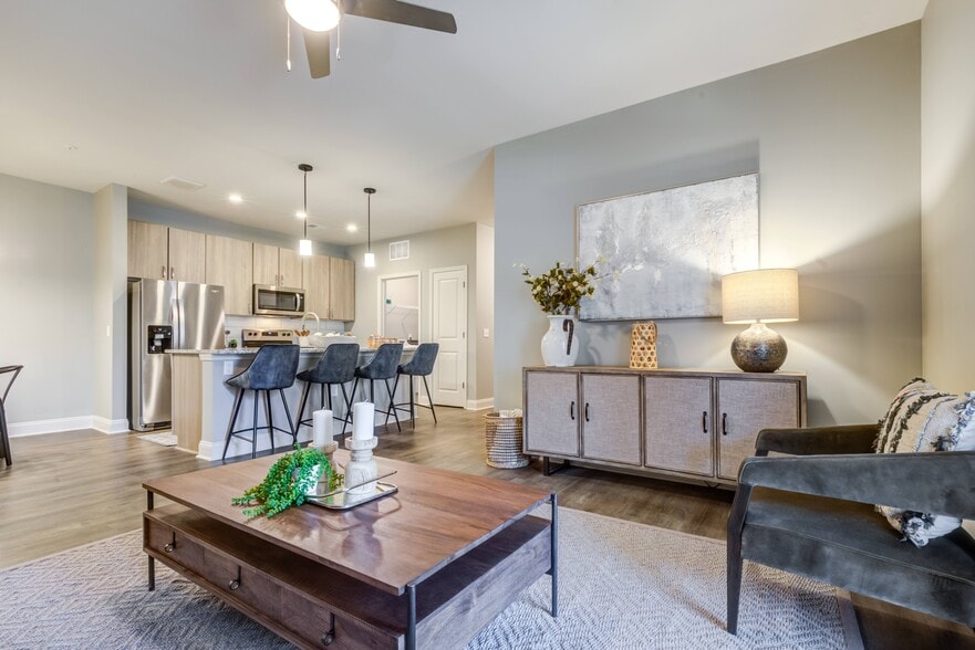 Kitchen and Living Room - Argento at Riverwatch Apartments