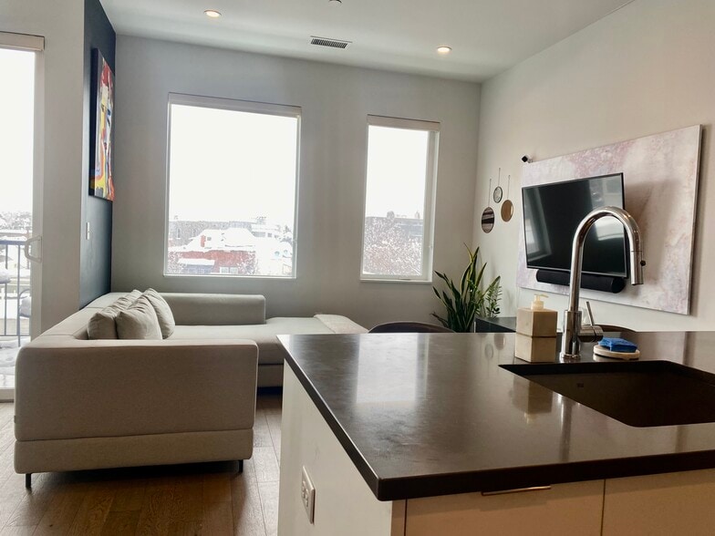 Living Room with South Facing Windows - 1300 N Ogden St