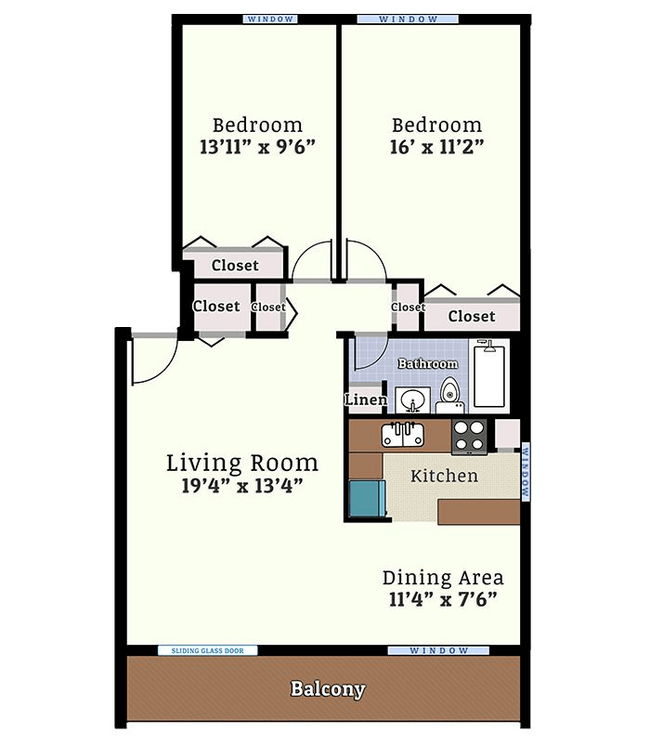 Woodmere 2 Bedroom Balcony Corner - Woodmere Apartments