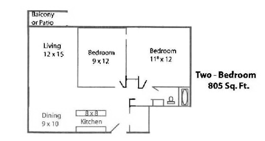 2BR/2BA Deluxe - Asbury Woods Senior Apartments