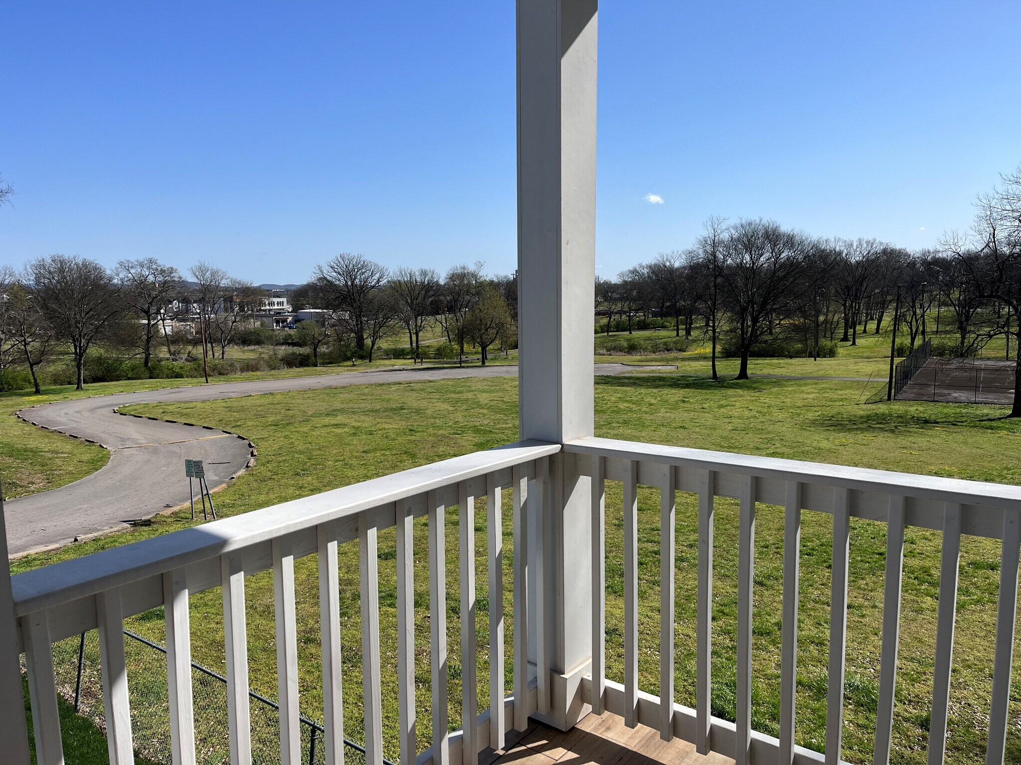 View of park from upstairs balcony off master bedroom - 6361 A Ivy St