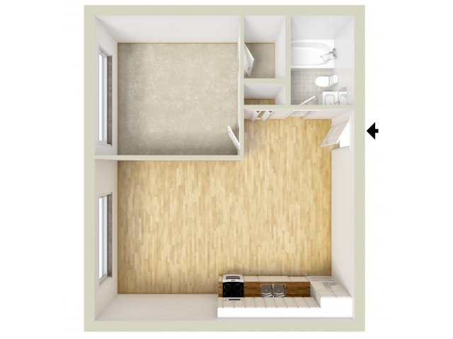Junior one bedroom floor plan - Norriton East Apartments