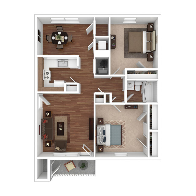 The Waverly - 2 Bedroom, 1 Bath, 896 sq. ft. - Pleasant View Apartments