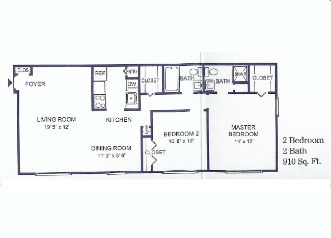 2BR/2BA - Yorkshire House Apartments