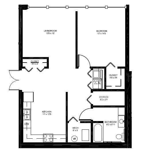 Floorplan - Lincoln Terrace Apartments