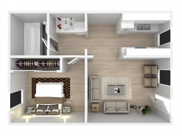 1 bedroom 1 bath - TCO-The Commons