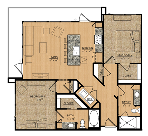 Floorplan - Magnolia at Inwood Village