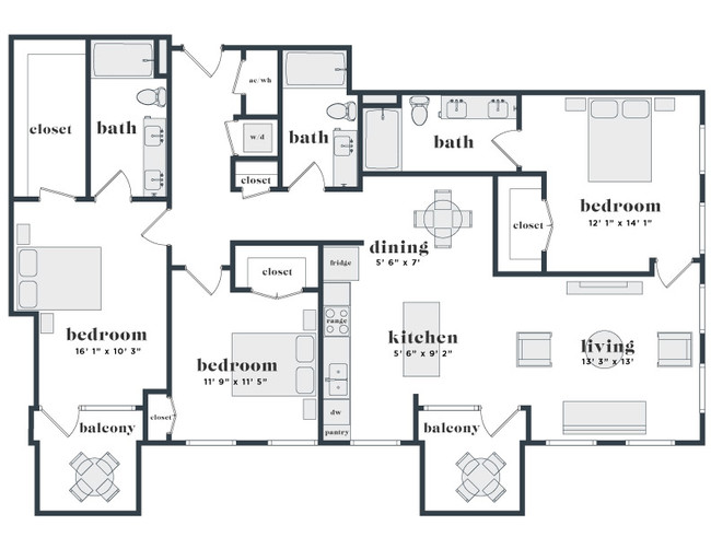 Floorplan - Rise on 8th Apartments