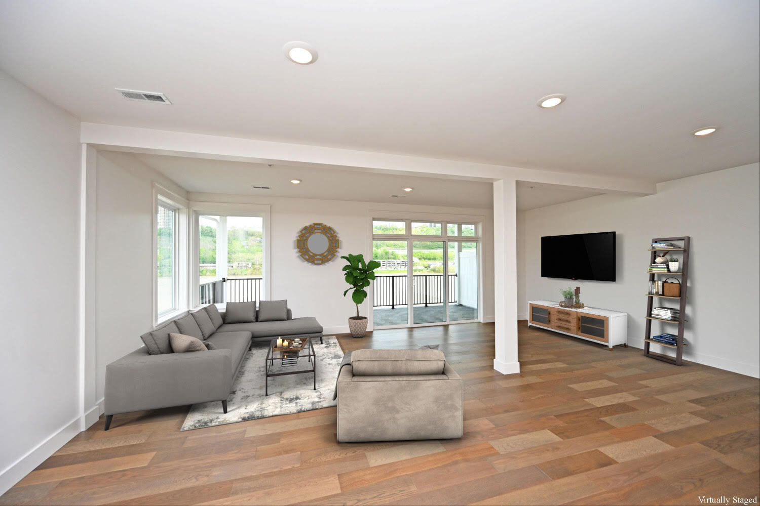 Living room (staged) - 617 Manhattan Blvd