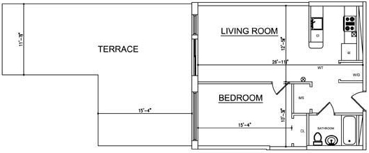 1BR/1BA - Ocean Blue