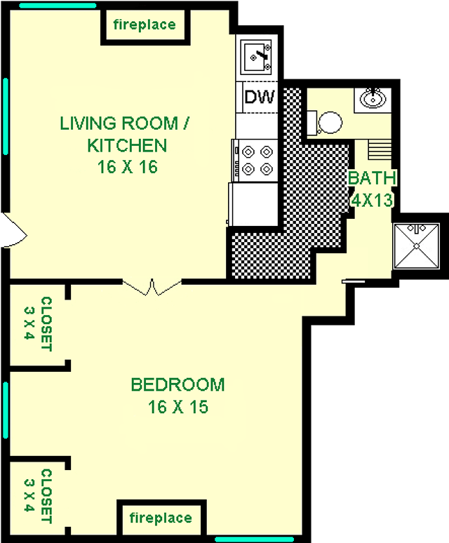 Bromelia One Bedroom Floorplan - Baum Grove