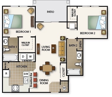 Floorplan - Osceola Bend Apartment Homes