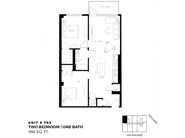 2 Bed 1 Bath - 1241 N. Milwaukee