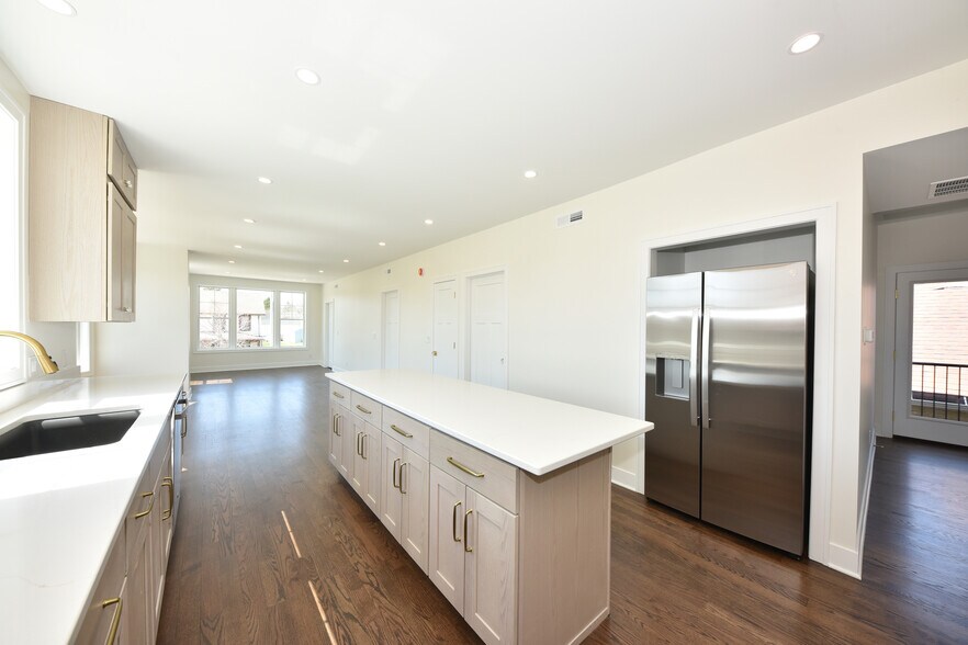Kitchen and Living Space looking West - 104 E Prospect St