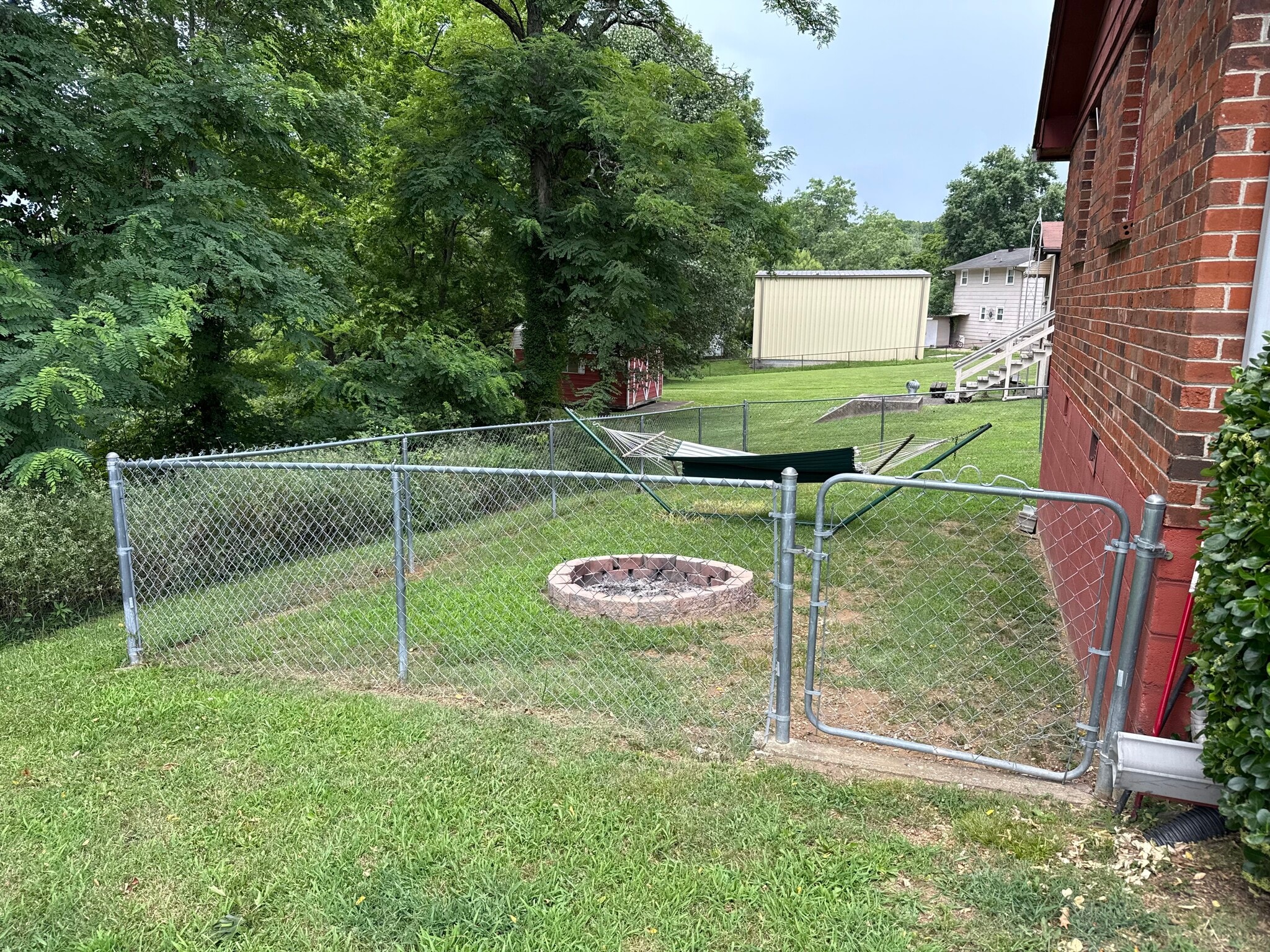 Side Yard with Fire Pit - 101 Evergreen Circle