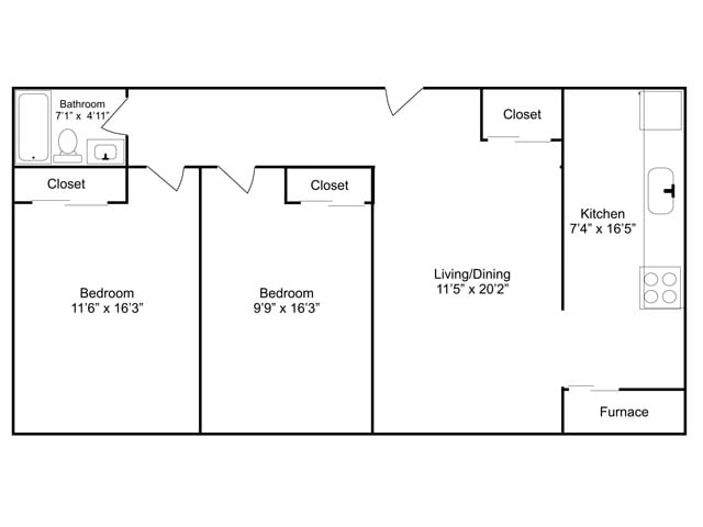 2BR/1BA - The Whitaker