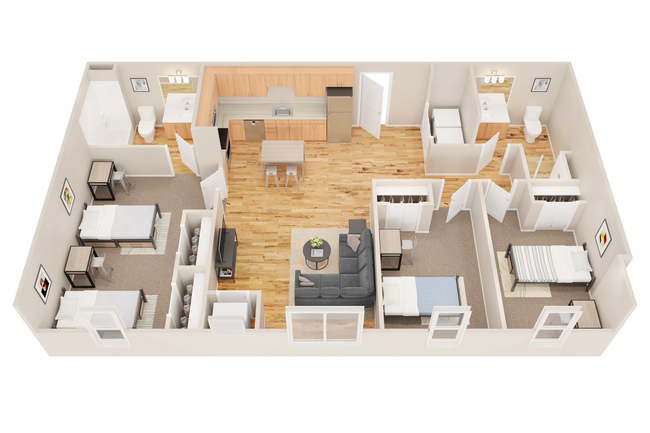 C3: 3BD | 2BA | 1047 SF - Radius