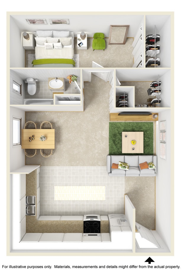 One Bedroom Floorplan - Penfield Skyline Apartments