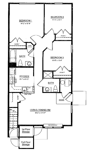 3BR/2BA - Stony Run Apartments