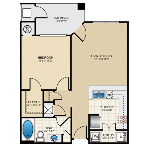 Floorplan - The Claremont Apartment Homes