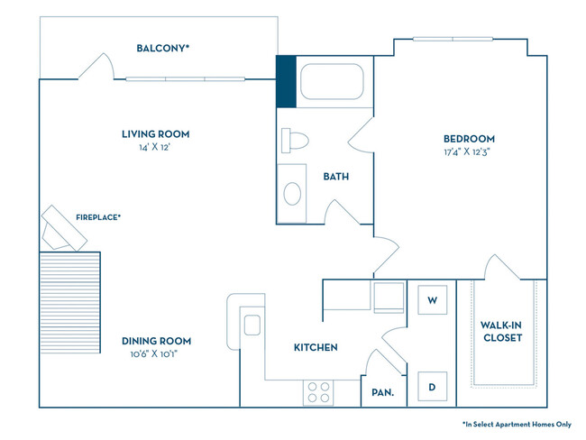 1 Bedroom | 1 Bath | 896 SF | Attached Garage Available - The Delano at North Richland Hills Apartments